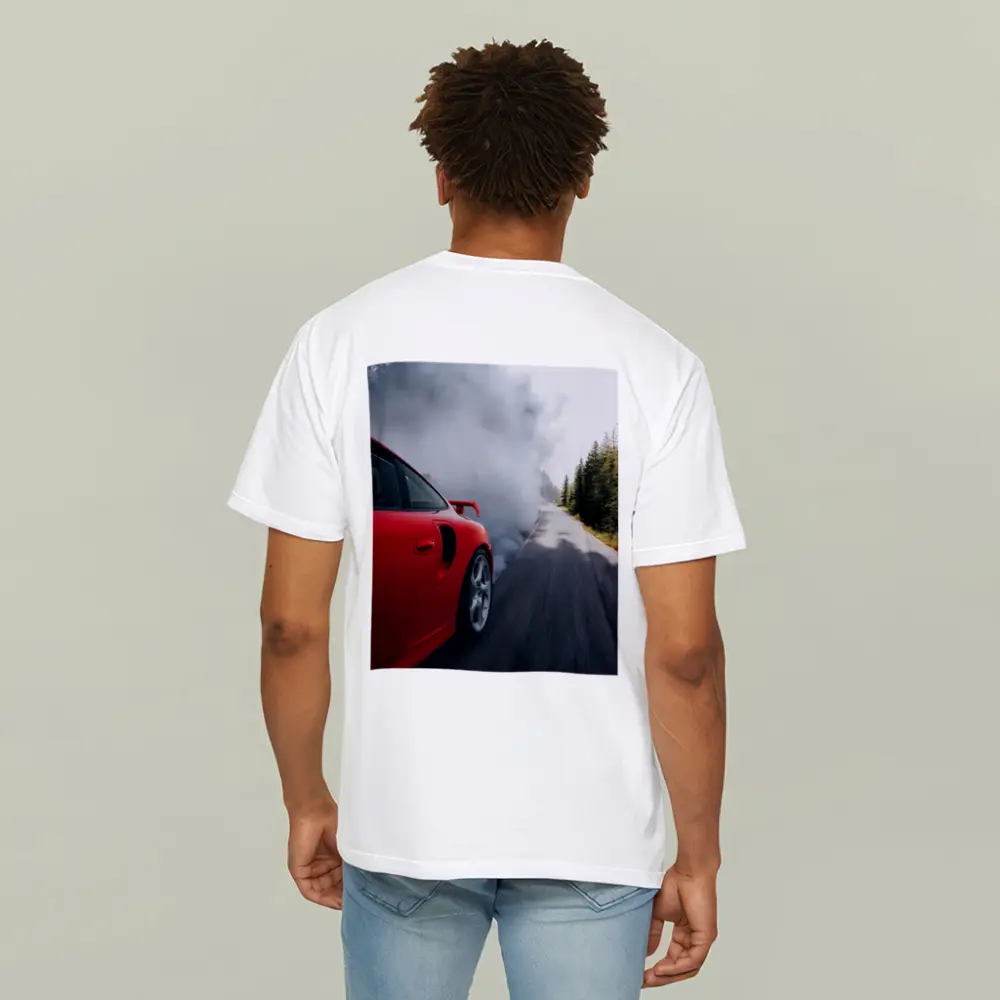 Red Porsche 911 Burnout Forest Road – T-Shirts