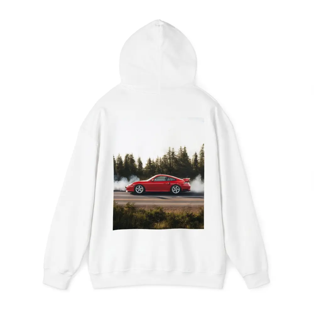 Red Porsche 911 Burnout Forest Road – Hoodies