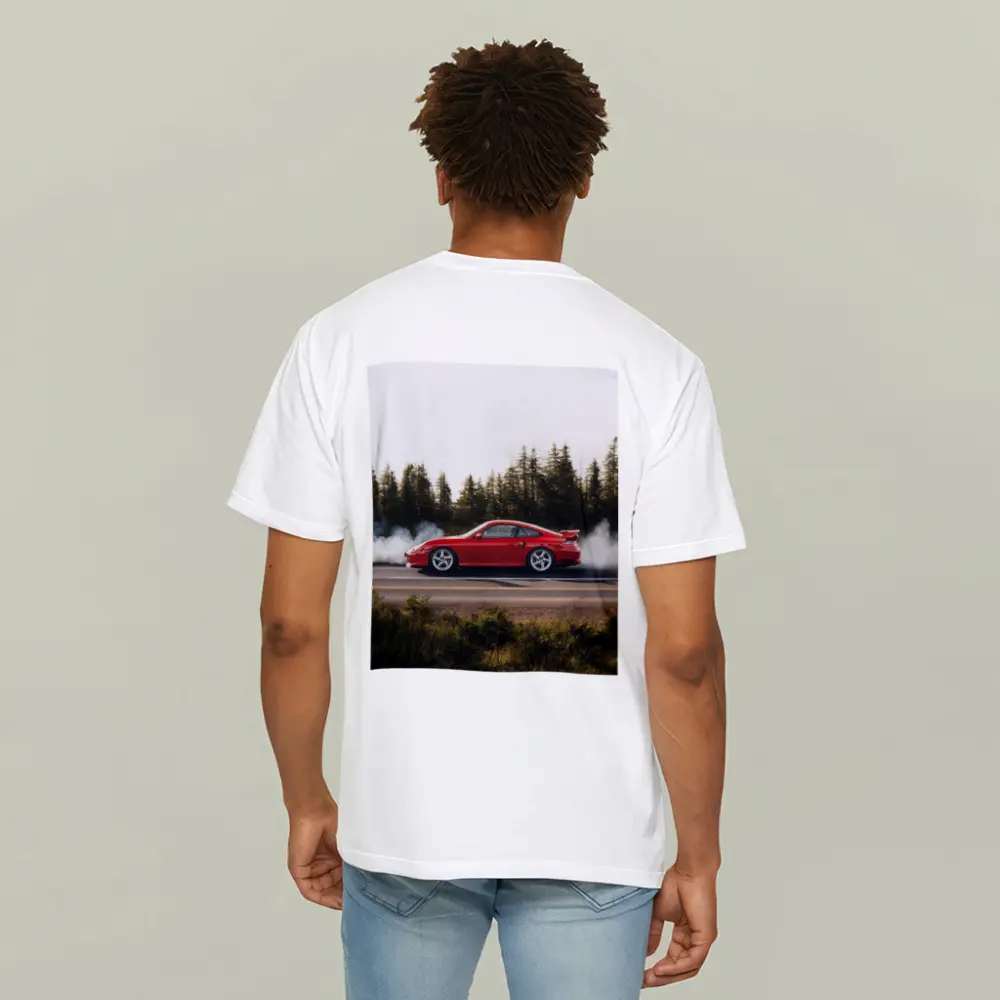 Red Porsche 911 Burnout Forest Road – T-Shirts