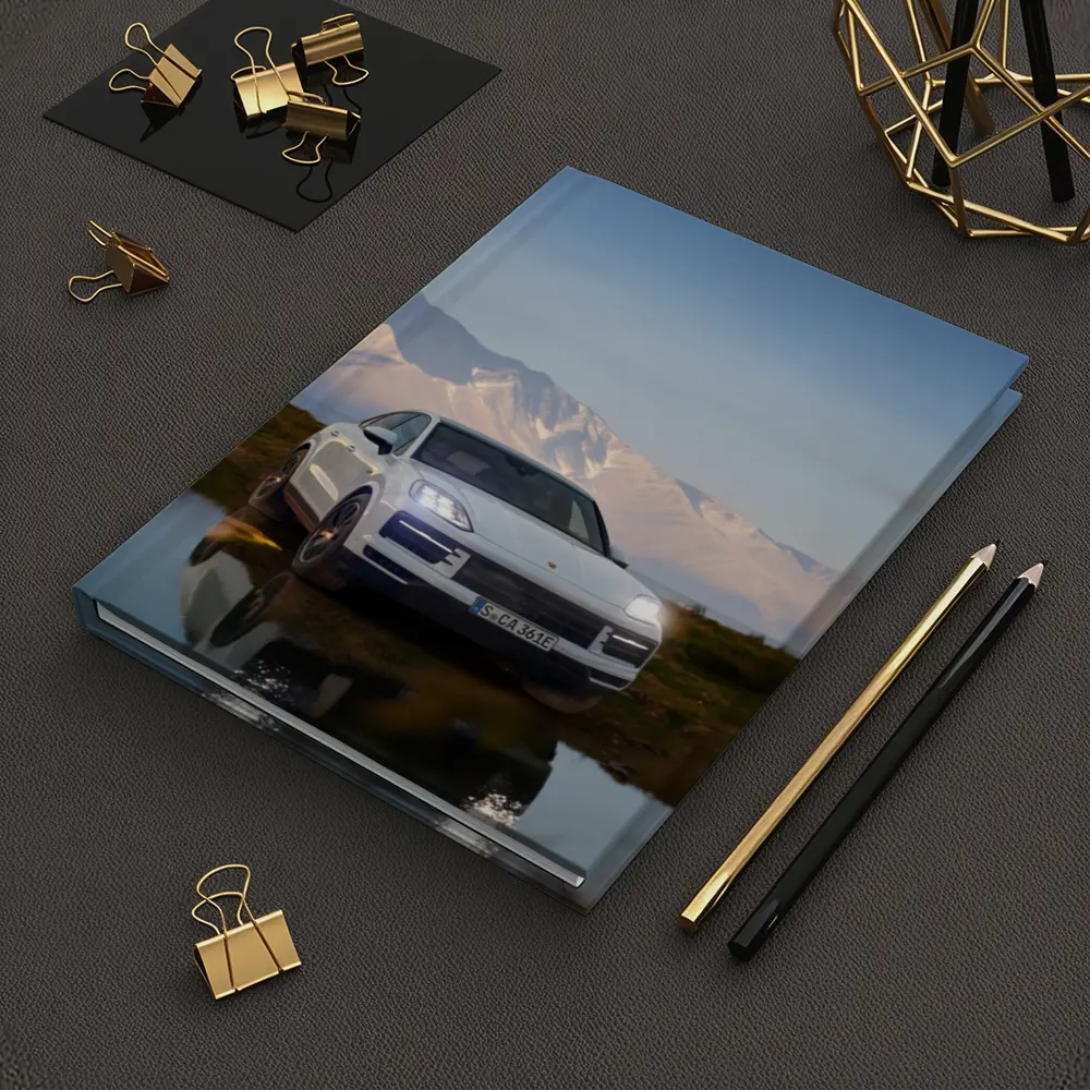 Porsche Cayenne White SUV Mountain Backdrop – Notebooks