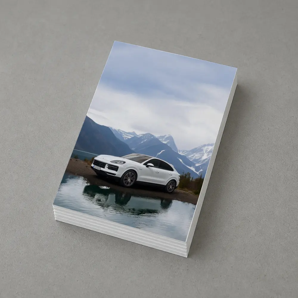 Porsche Cayenne White SUV Mountain Lake – Postcards