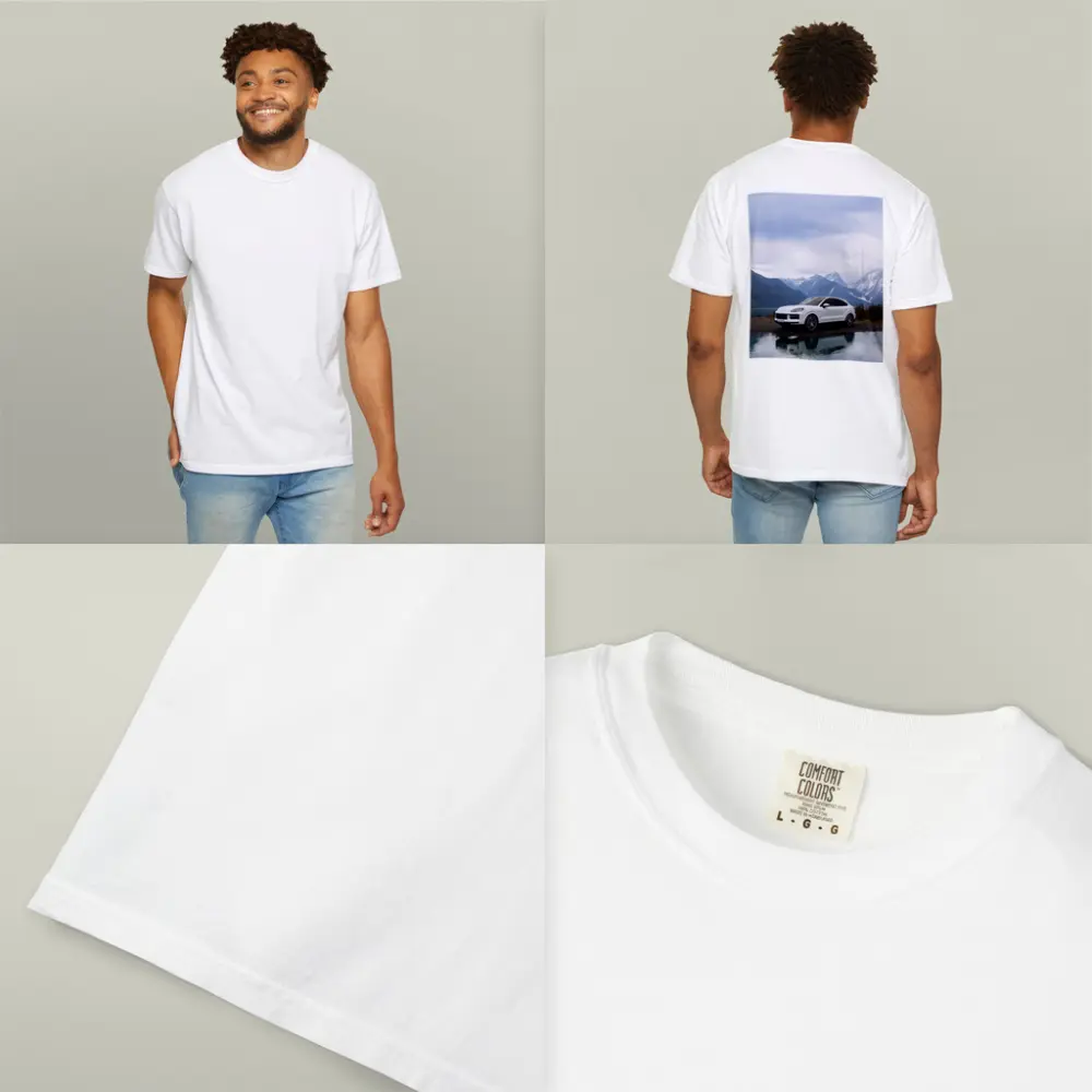 Porsche Cayenne White SUV Mountain Lake – T-Shirts
