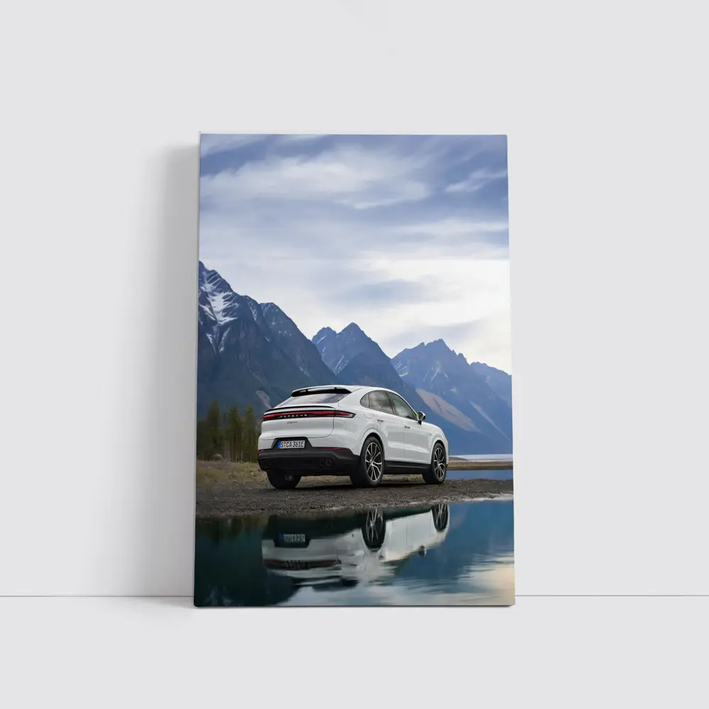 Porsche Cayenne Coupe White Mountain Lake – Wall Art