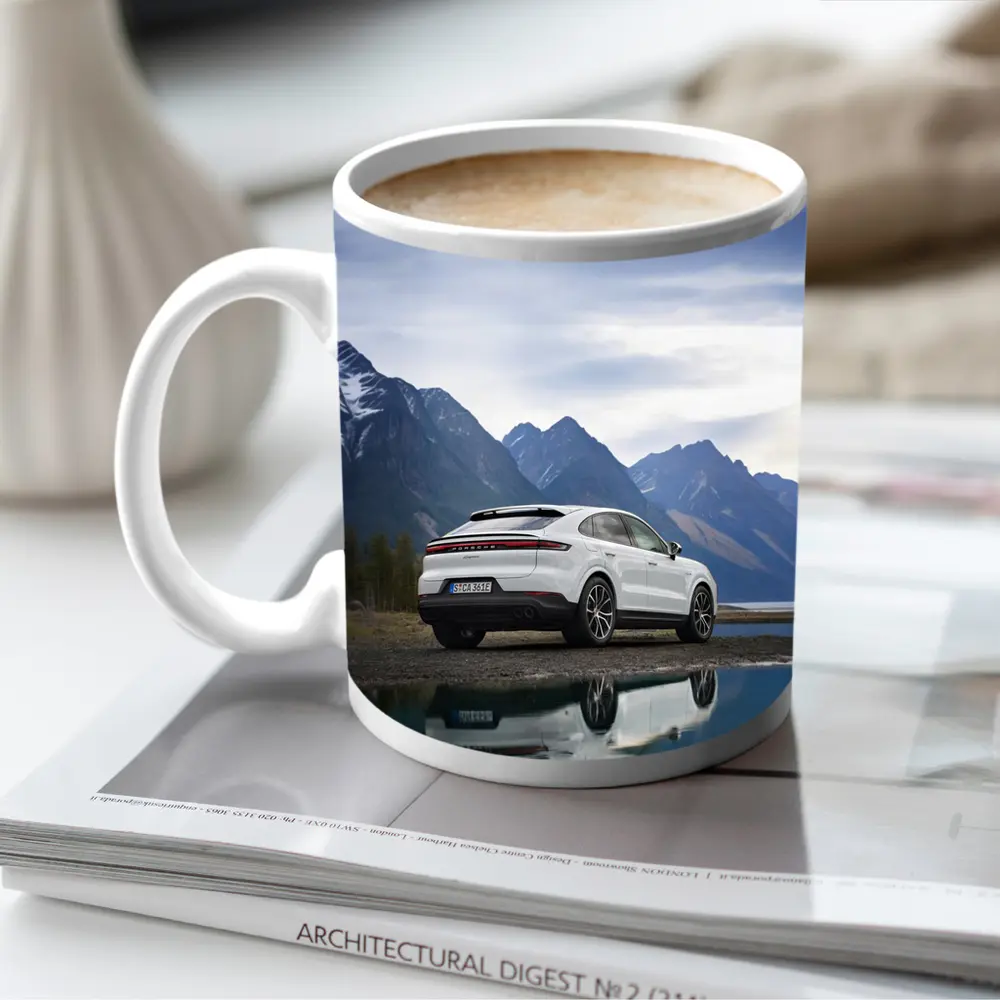 Porsche Cayenne Coupe White Mountain Lake – Mugs