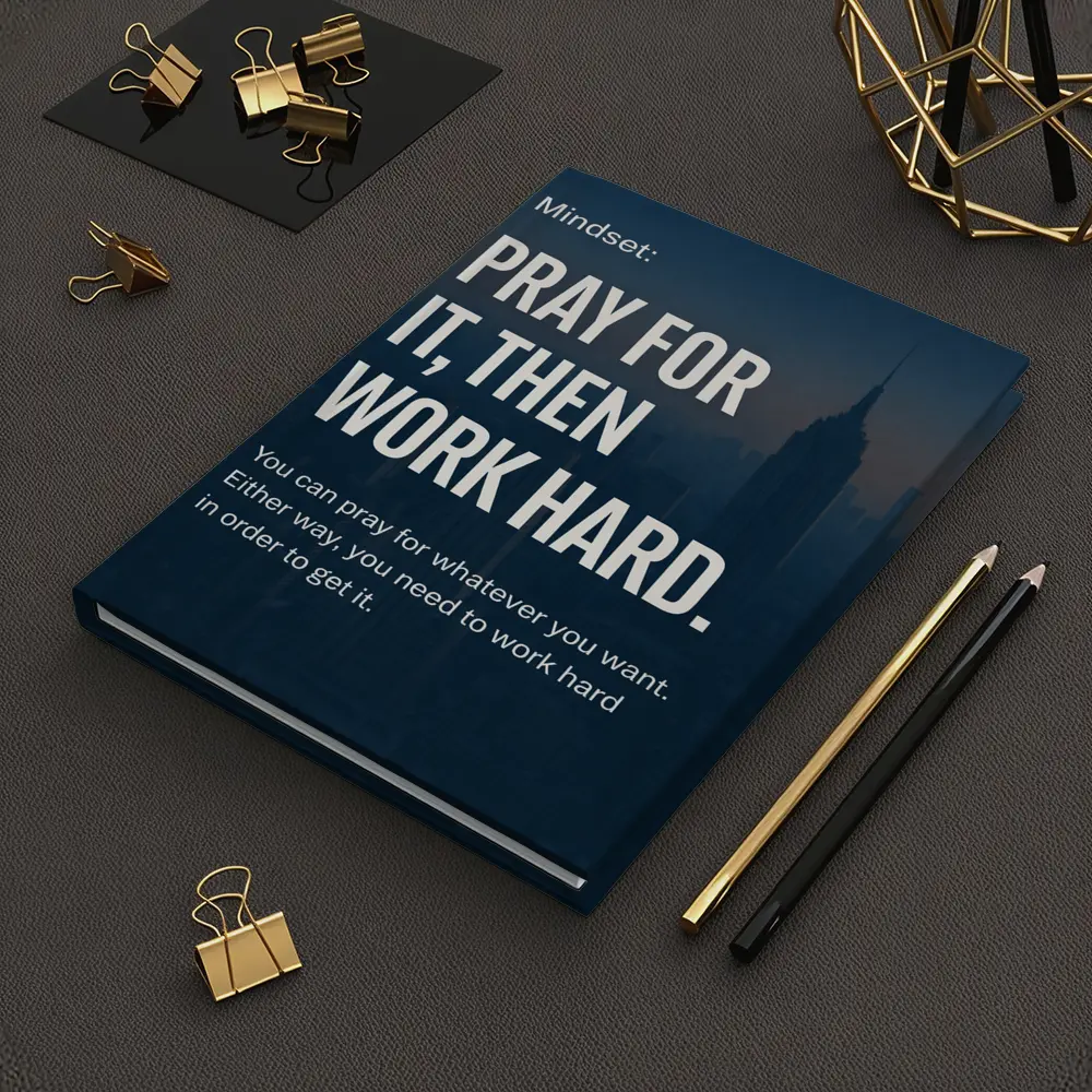 Pray Work Hard Mindset City Skyline – Notebooks