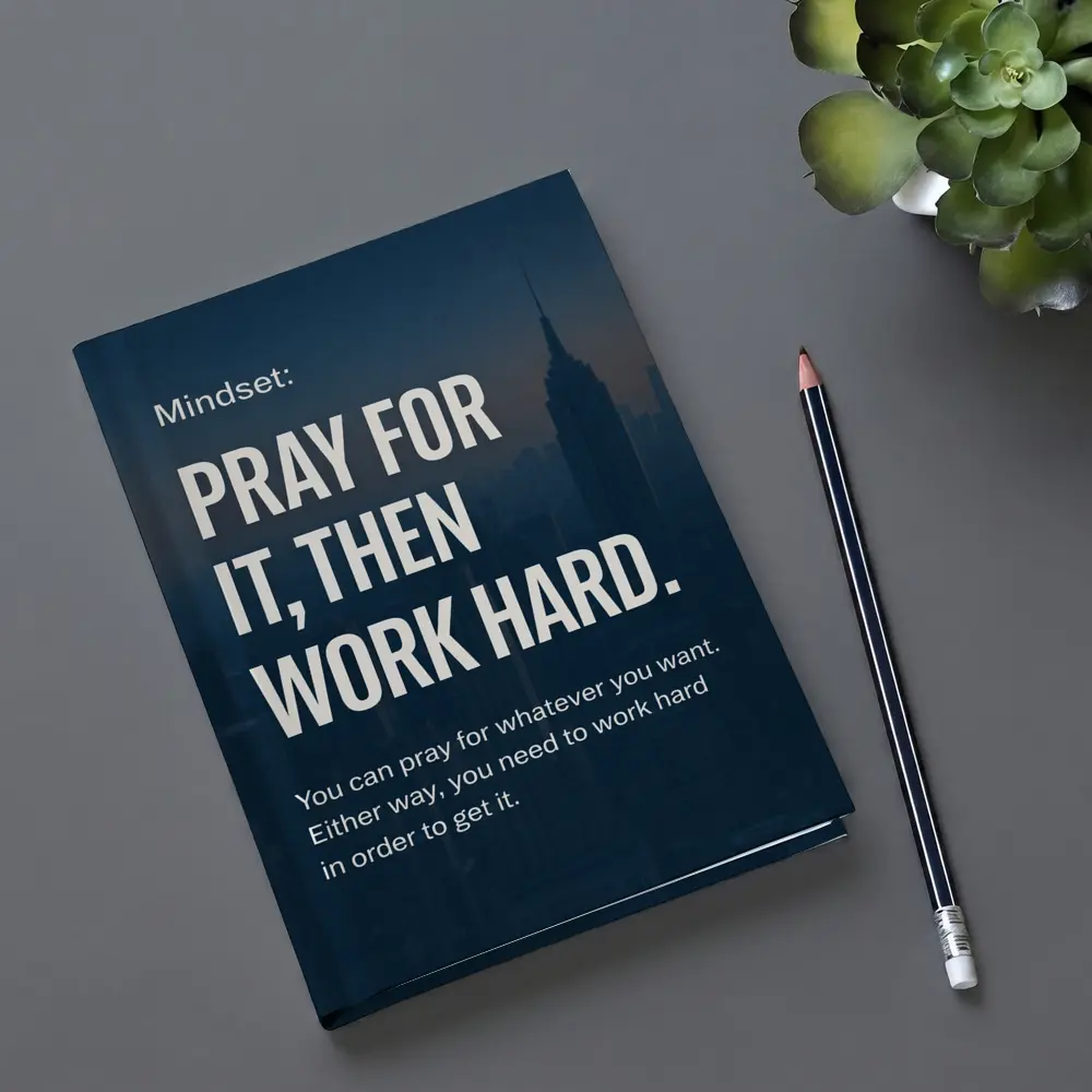 Pray Work Hard Mindset City Skyline – Notebooks