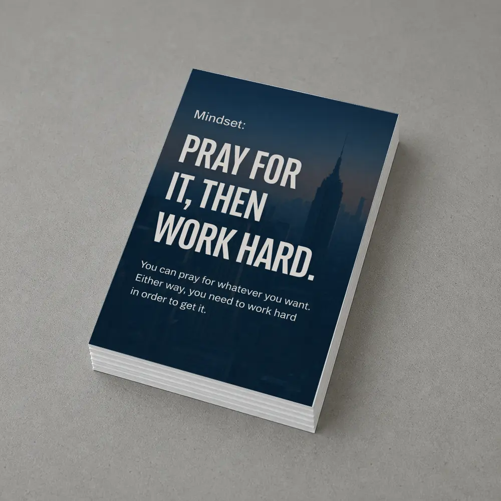 Pray Work Hard Mindset City Skyline – Postcards