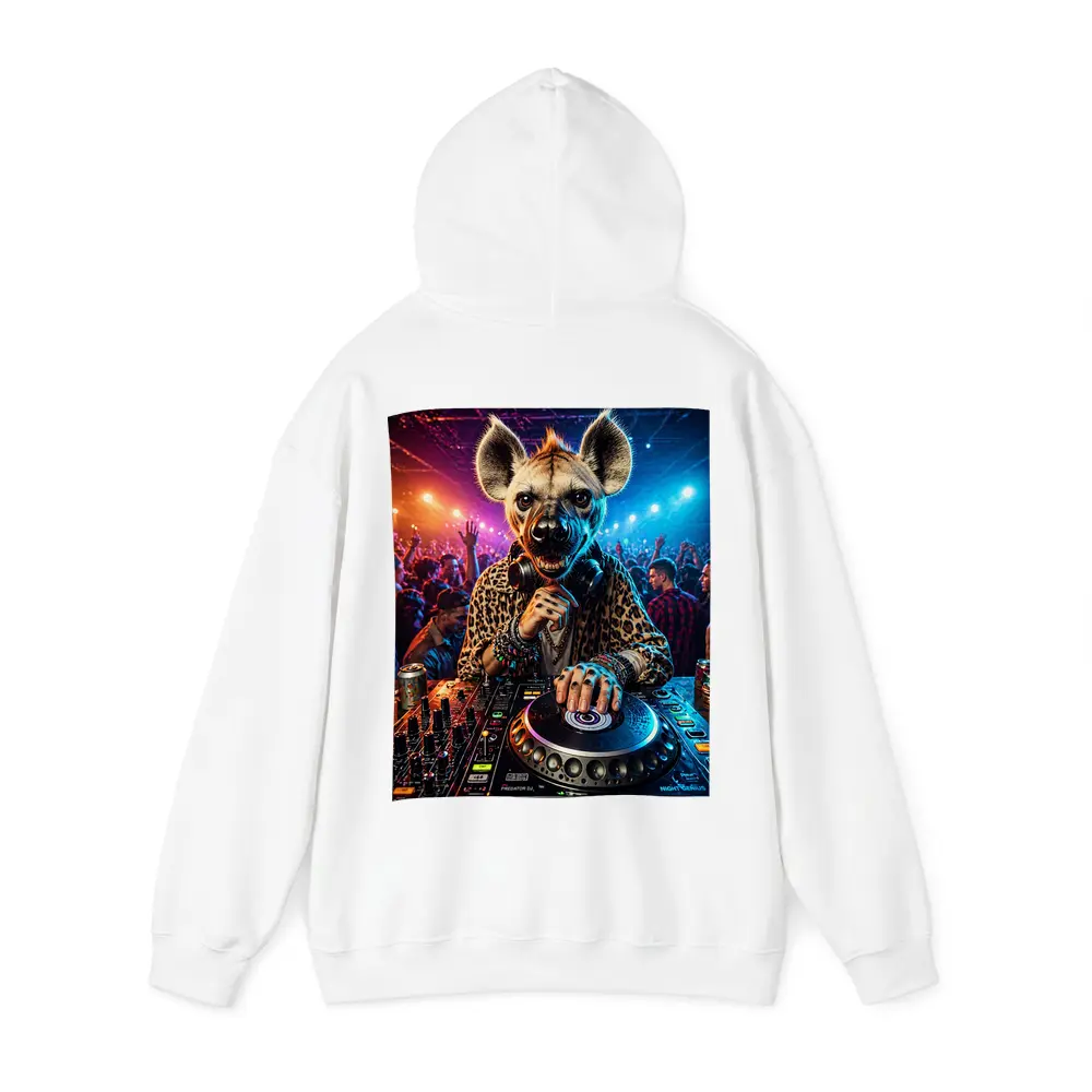 Hyena DJ Spinning Decks At Nightclub – Hoodies