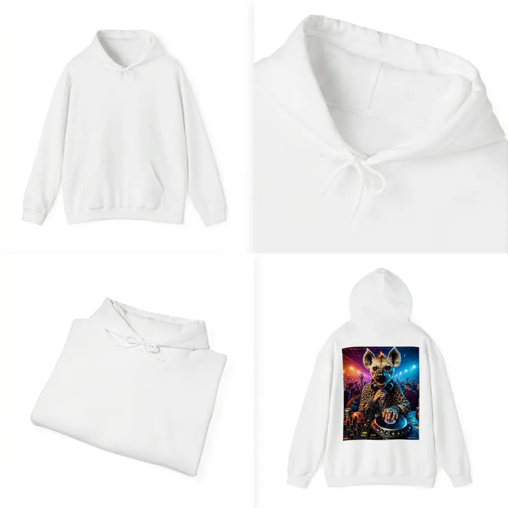 Hyena DJ Spinning Decks At Nightclub – Hoodies