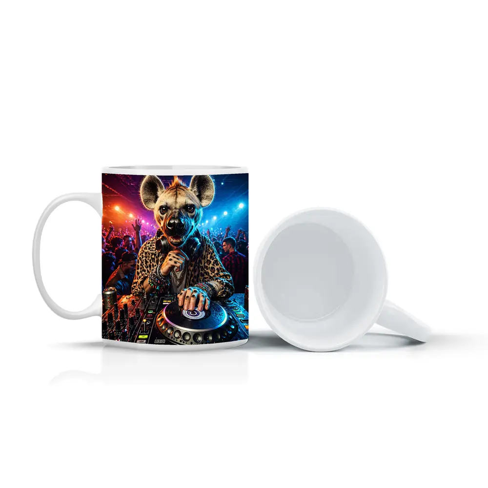 Hyena DJ Spinning Decks At Nightclub – Mugs