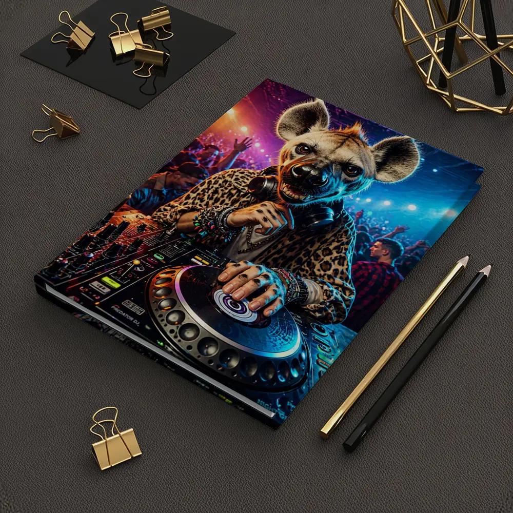 Hyena DJ Spinning Decks At Nightclub – Notebooks