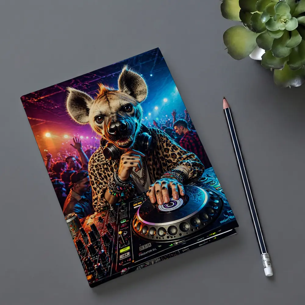 Hyena DJ Spinning Decks At Nightclub – Notebooks