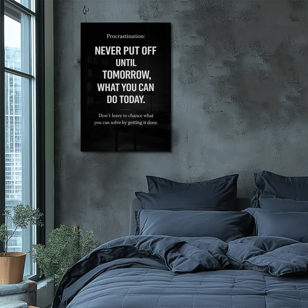 Procrastination Never Put Off Until Tomorrow Quote – Wall Art