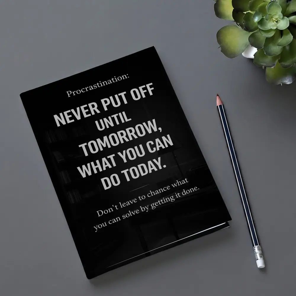 Procrastination Never Put Off Until Tomorrow Quote – Notebooks