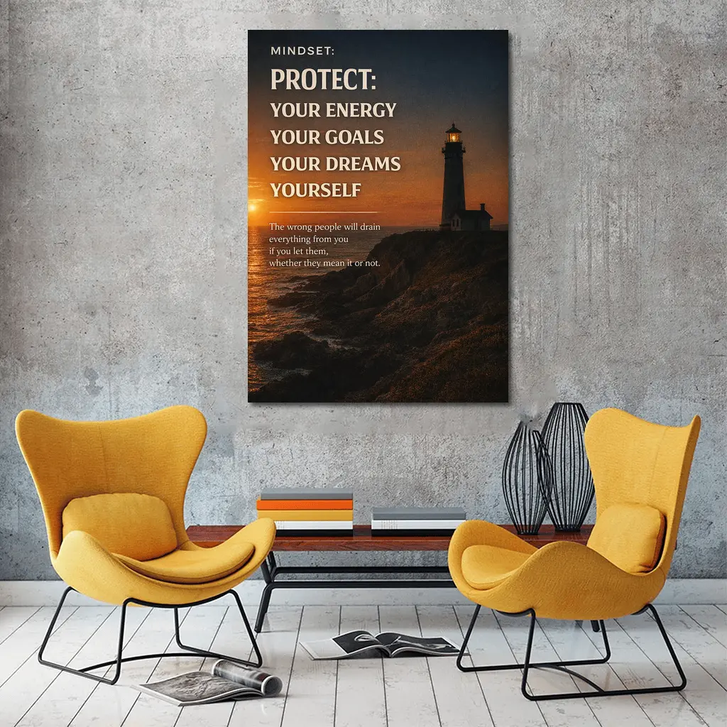 Protect Your Energy Goals Dreams Mindset Quote – Wall Art