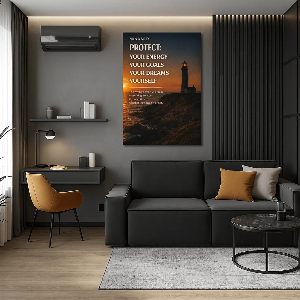 Protect Your Energy Goals Dreams Mindset Quote – Wall Art
