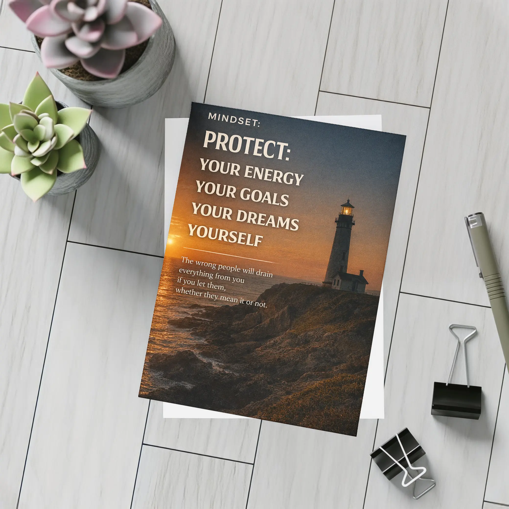 Protect Your Energy Goals Dreams Mindset Quote – Postcards