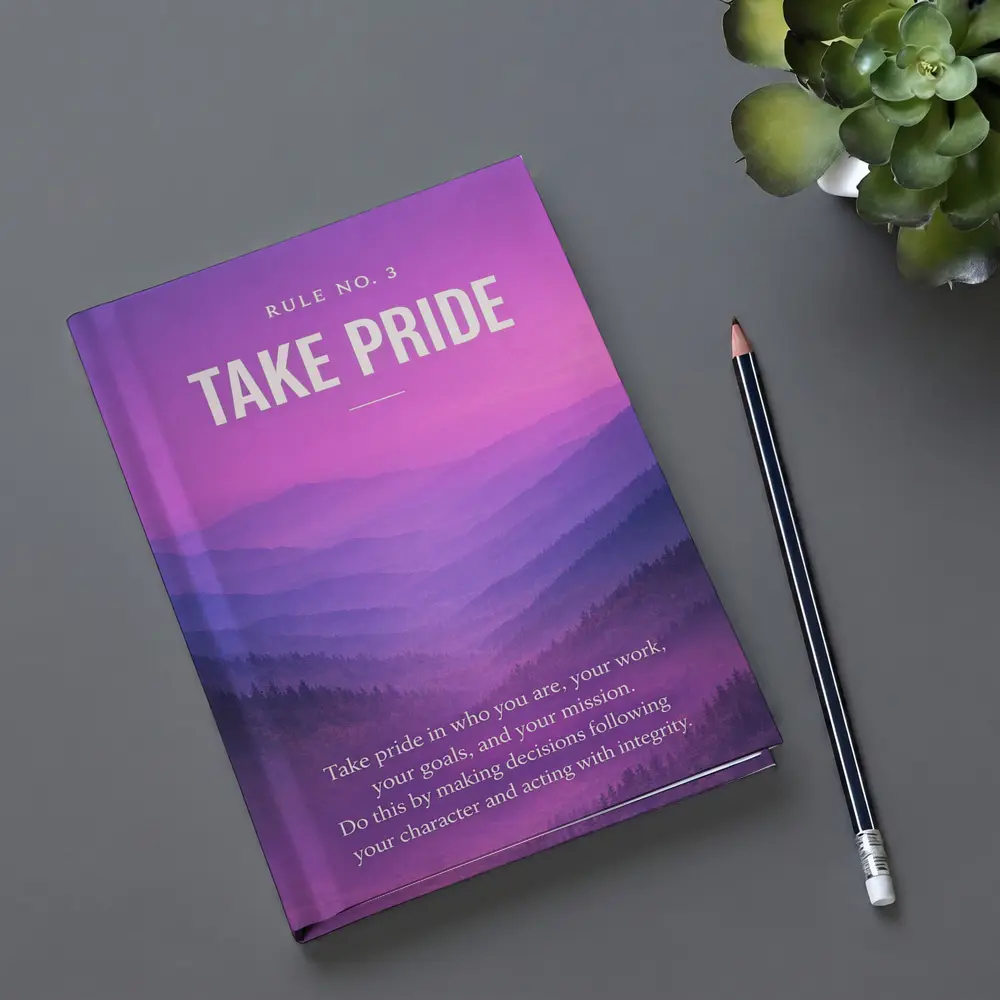 Take Pride Quote Purple Mountain Landscape – Notebooks