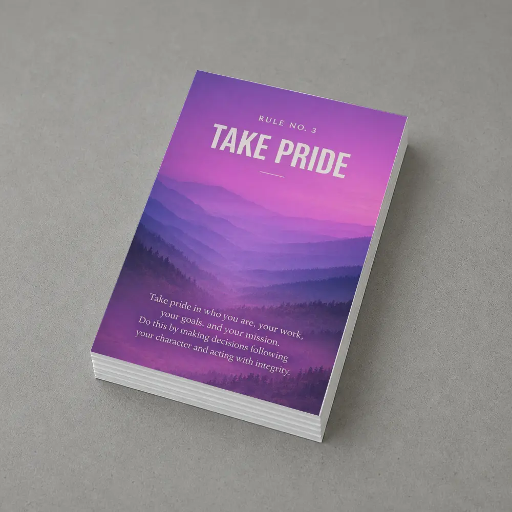 Take Pride Quote Purple Mountain Landscape – Postcards