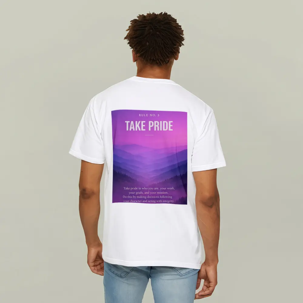 Take Pride Quote Purple Mountain Landscape – T-Shirts