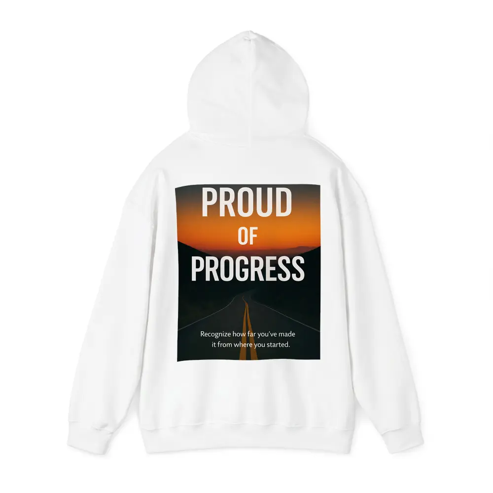 Proud Of Progress Road Sunset Motivational Quote – Hoodies