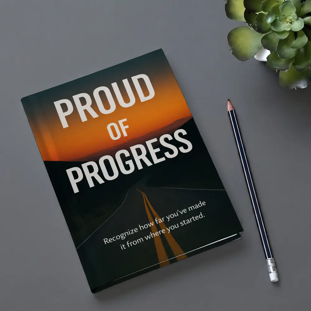 Proud Of Progress Road Sunset Motivational Quote – Notebooks