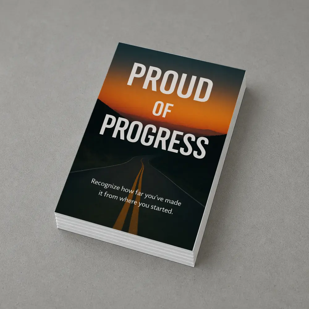 Proud Of Progress Road Sunset Motivational Quote – Postcards