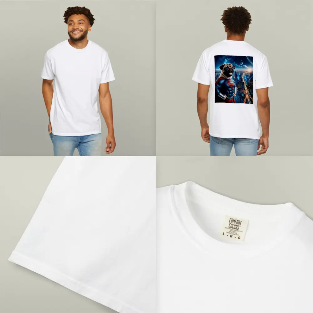 Pug Dog Superman Hero City Night – T-Shirts