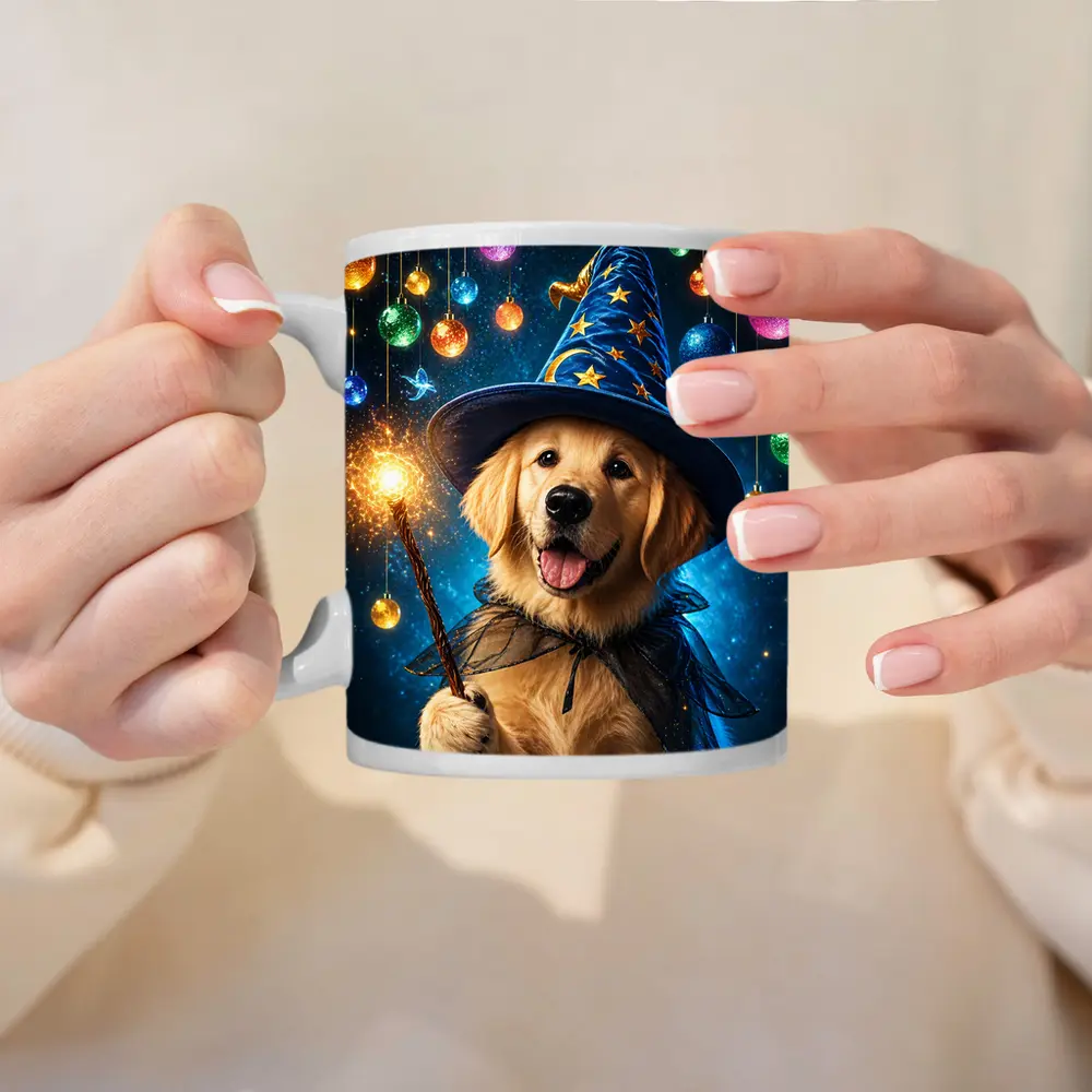 Golden Retriever Wizard Dog Magic Sparkle – Mugs