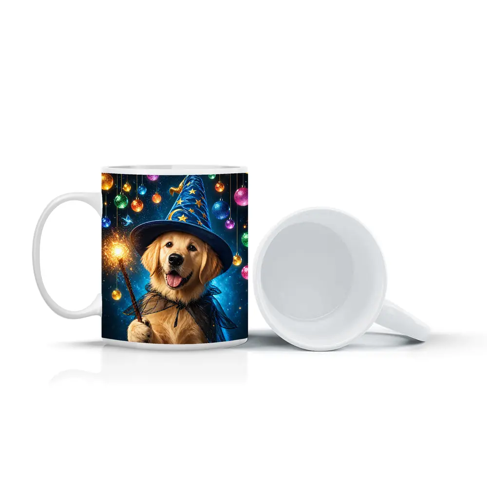 Golden Retriever Wizard Dog Magic Sparkle – Mugs