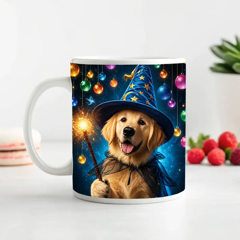 Golden Retriever Wizard Dog Magic Sparkle – Mugs