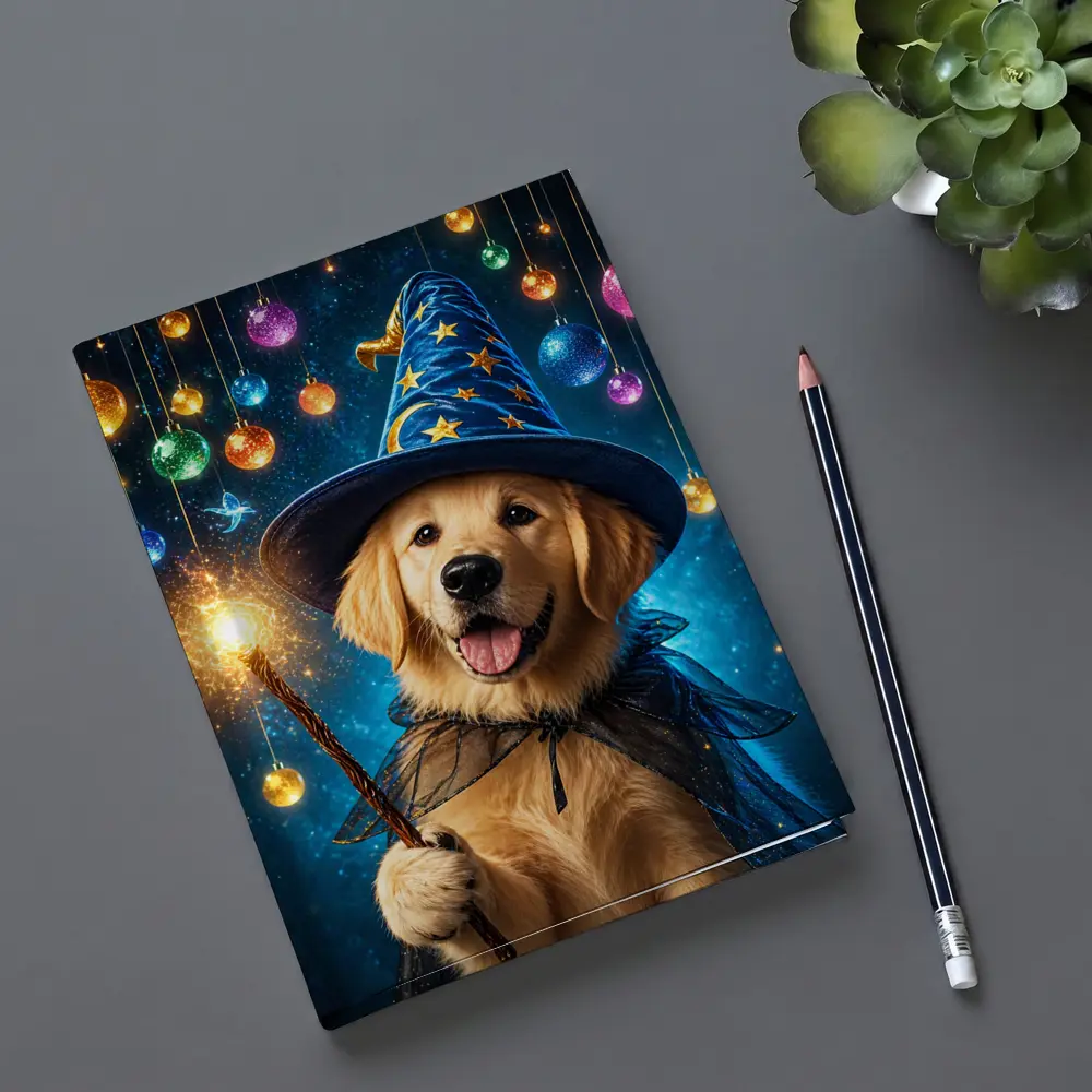 Golden Retriever Wizard Dog Magic Sparkle – Notebooks