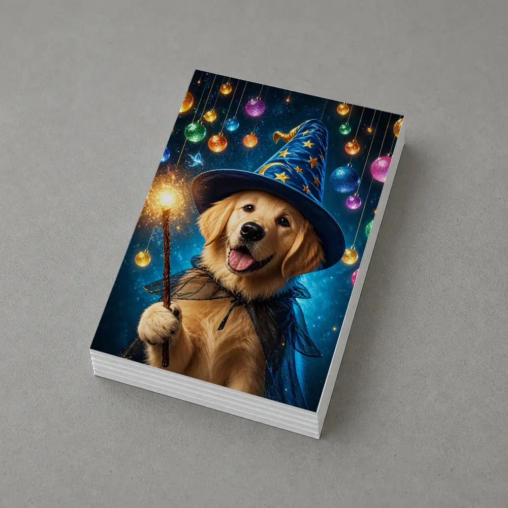 Golden Retriever Wizard Dog Magic Sparkle – Postcards
