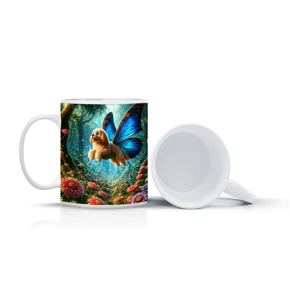 Golden Puppy Butterfly Wings Enchanted Forest – Mugs