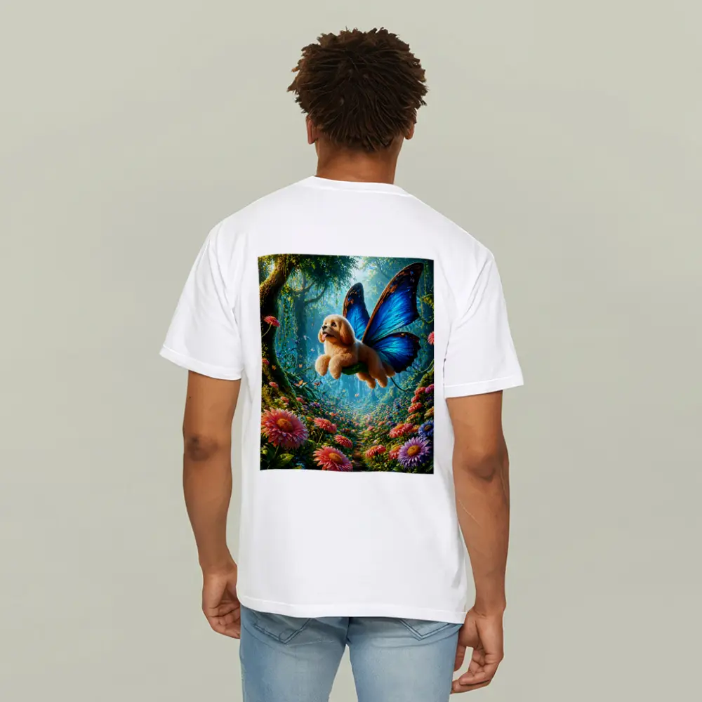 Golden Puppy Butterfly Wings Enchanted Forest – T-Shirts