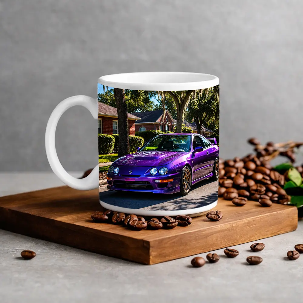 Purple Acura Integra Type R Suburban Street – Mugs