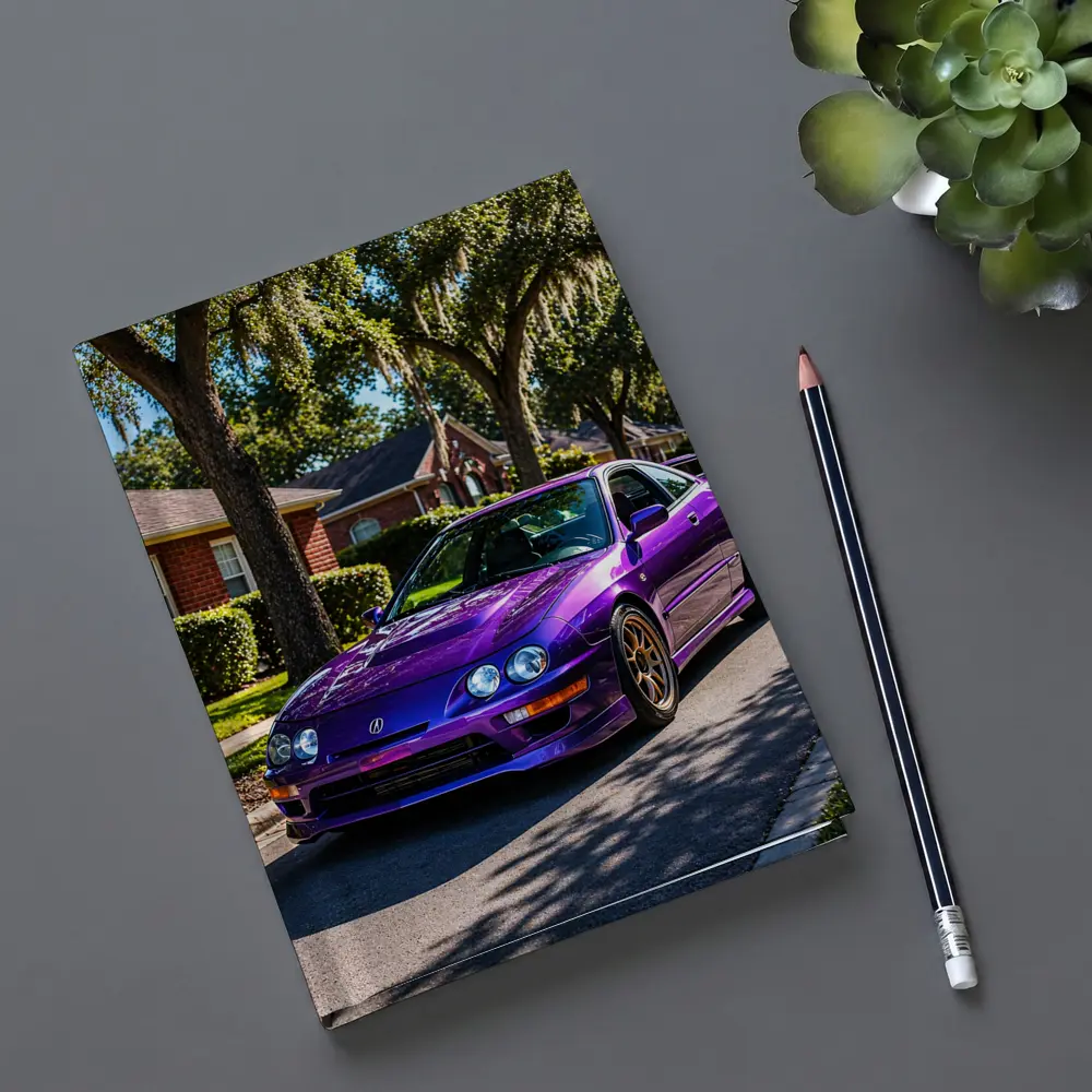 Purple Acura Integra Type R Suburban Street – Notebooks