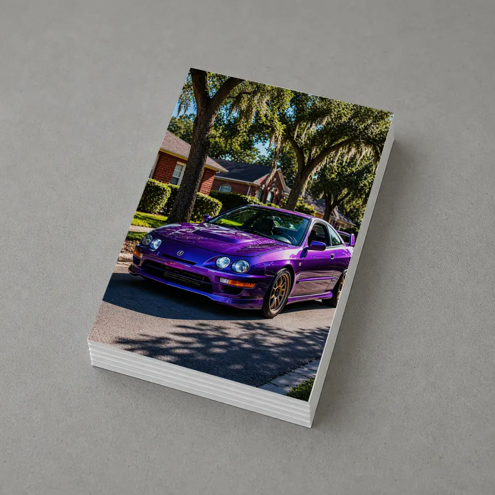 Purple Acura Integra Type R Suburban Street – Postcards