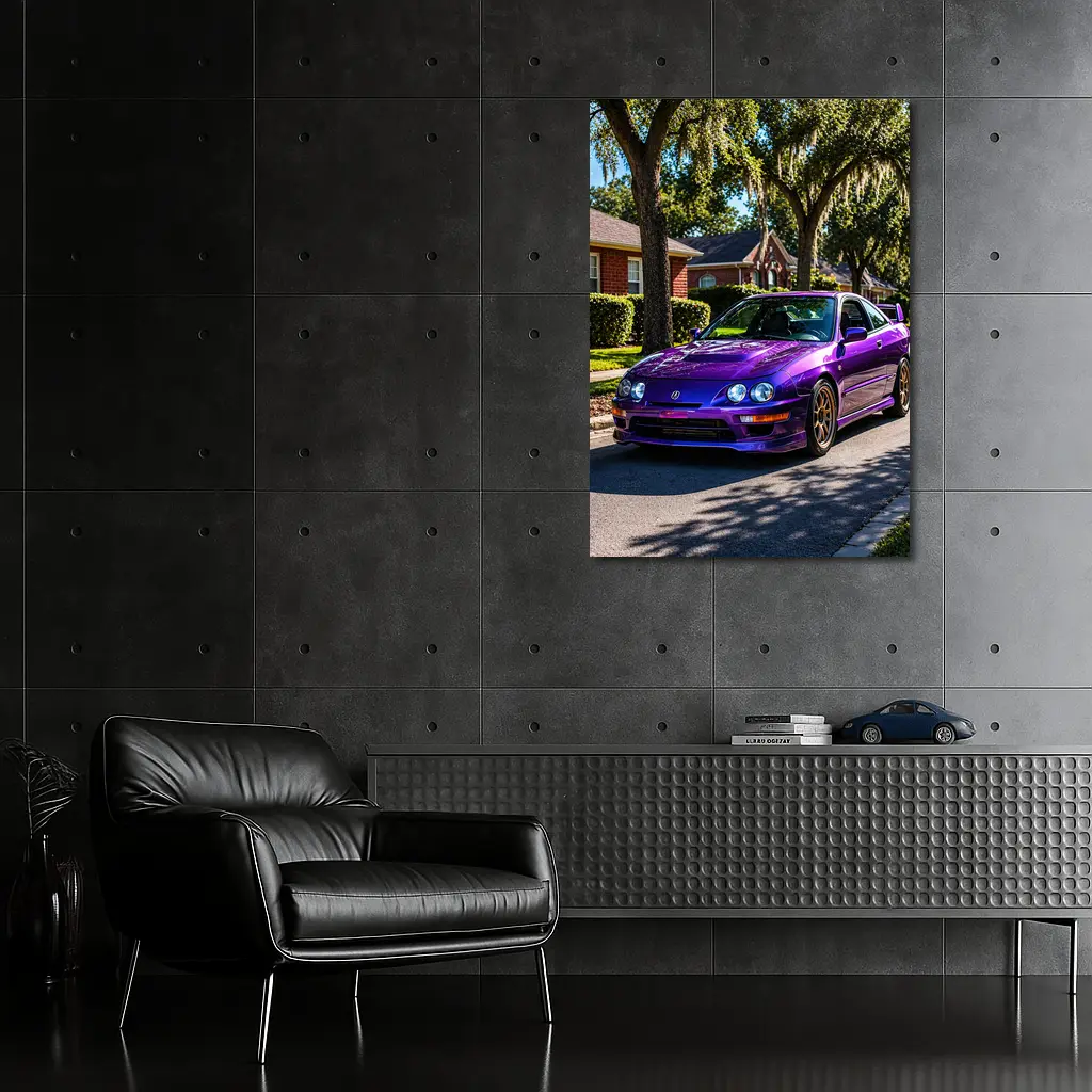 Purple Acura Integra Type R Suburban Street – Wall Art