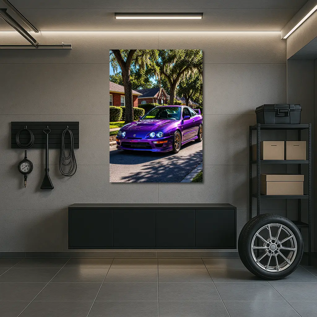 Purple Acura Integra Type R Suburban Street – Wall Art