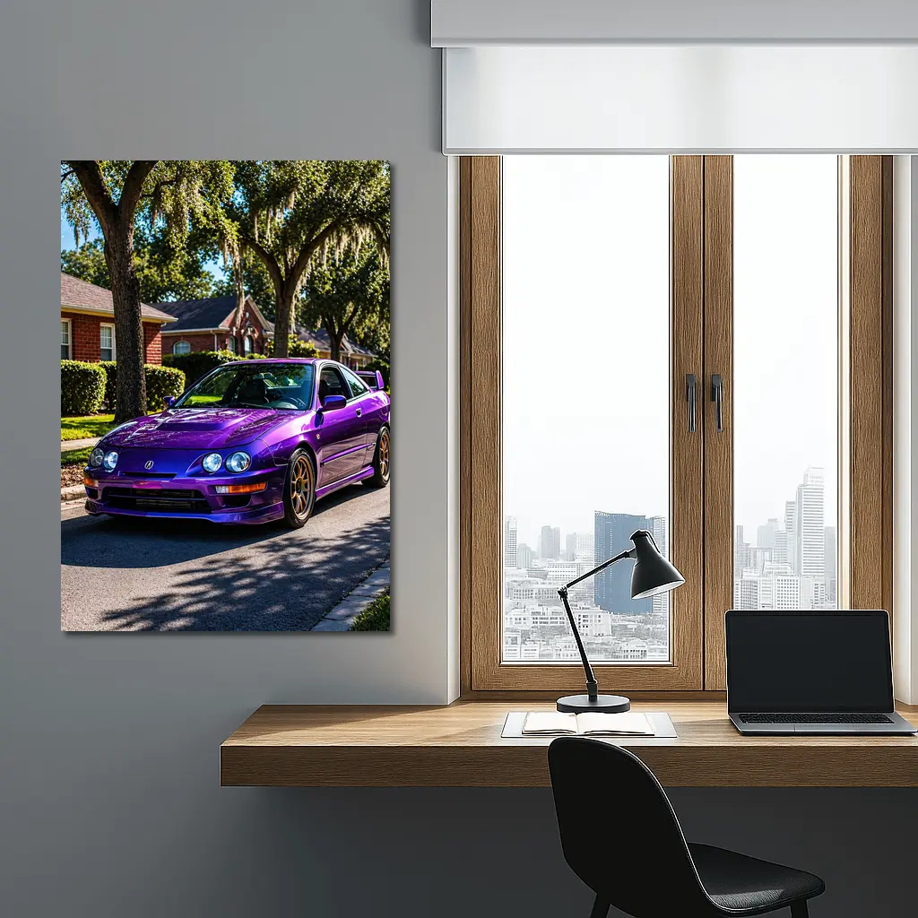 Purple Acura Integra Type R Suburban Street – Wall Art