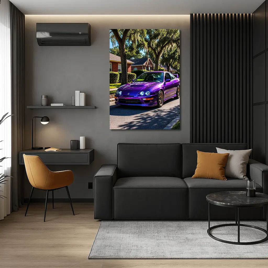 Purple Acura Integra Type R Suburban Street – Wall Art