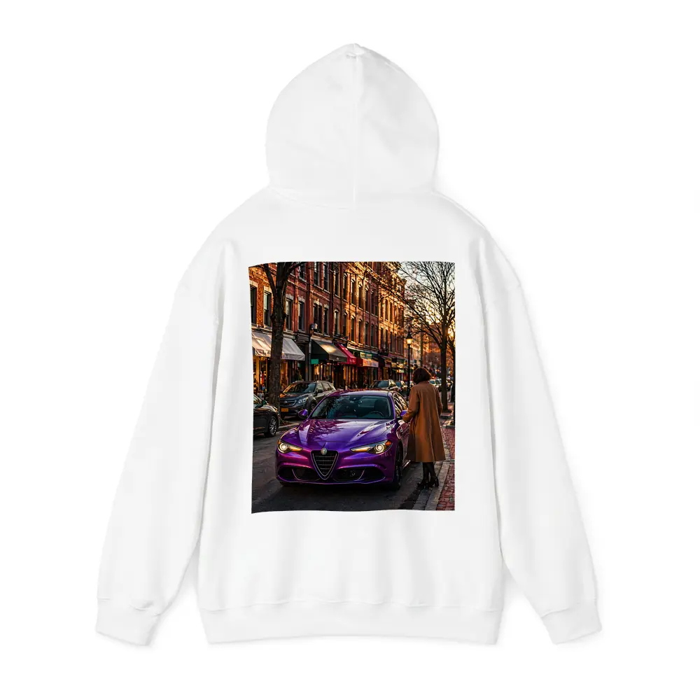 Alfa Romeo Giulia Purple On City Street – Hoodies
