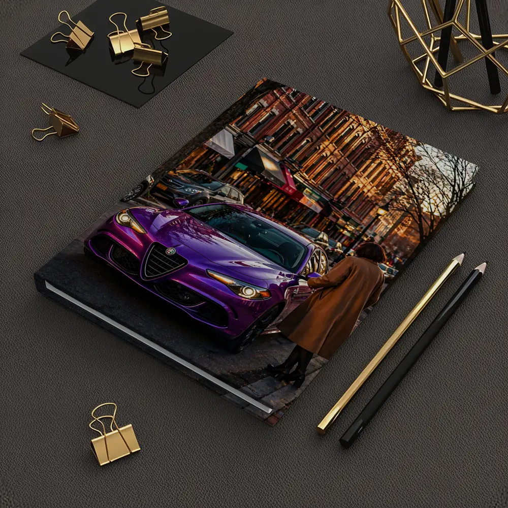 Alfa Romeo Giulia Purple On City Street – Notebooks