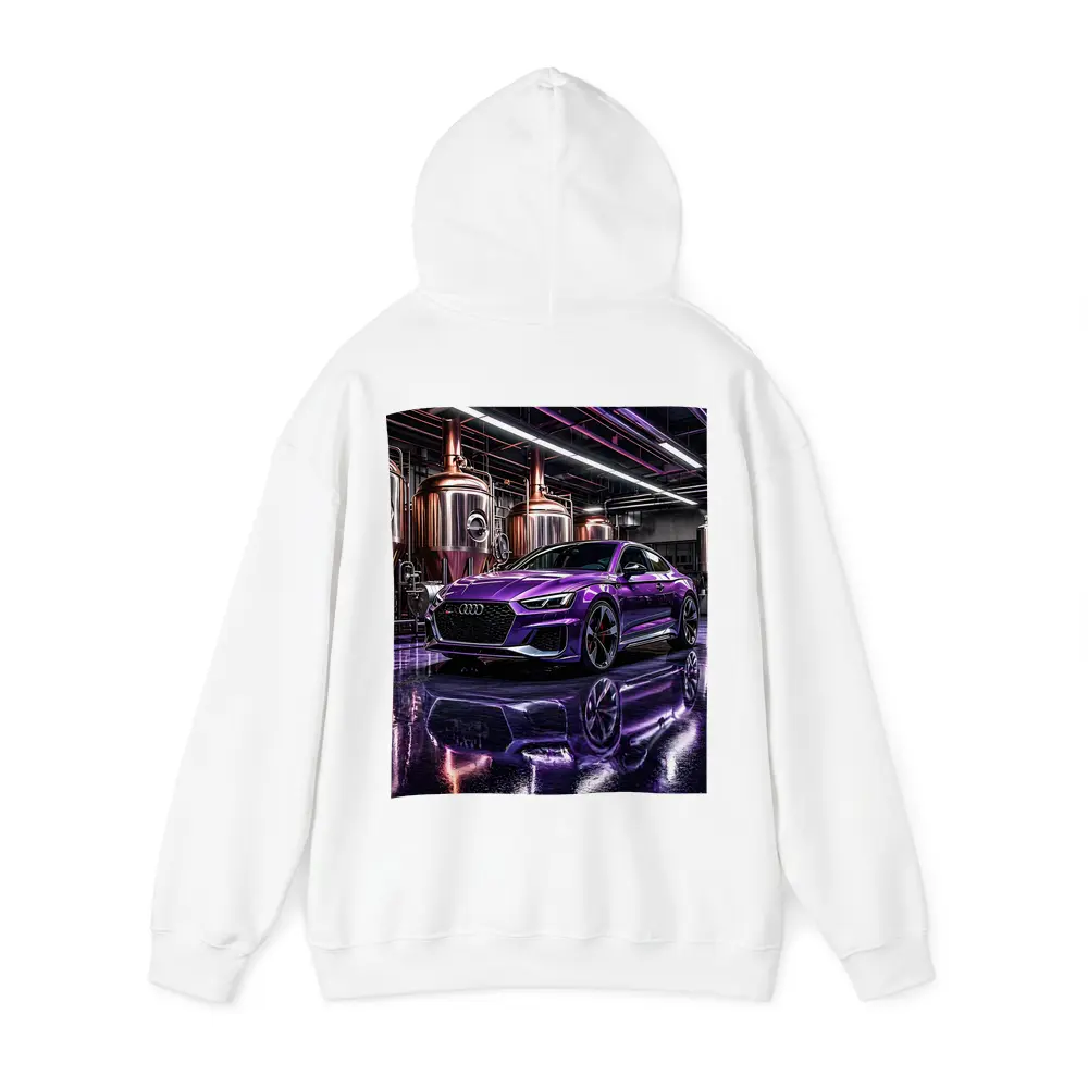 Purple Audi RS5 Inside Industrial Brewery – Hoodies