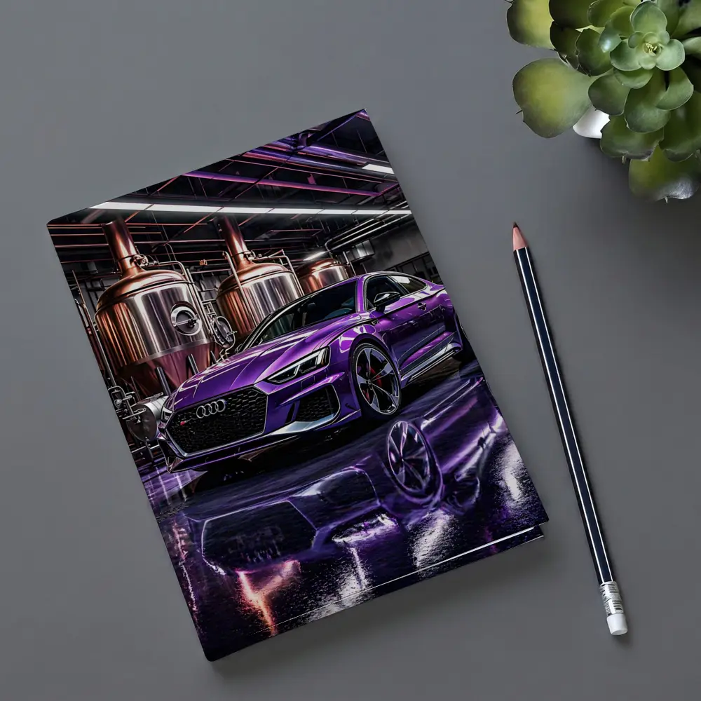 Purple Audi RS5 Inside Industrial Brewery – Notebooks