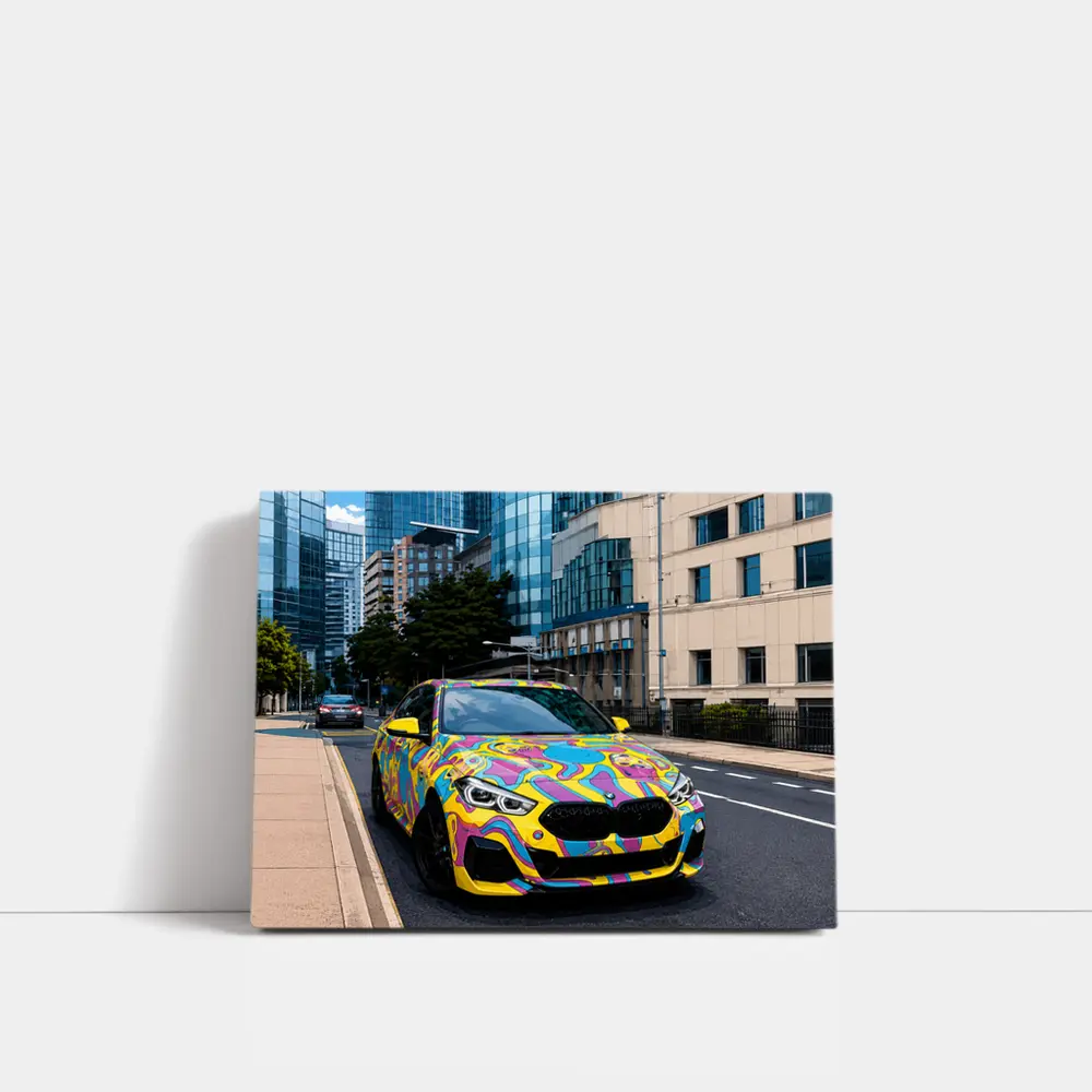 BMW 2 Series Psychedelic Art Wrap City – Wall Art
