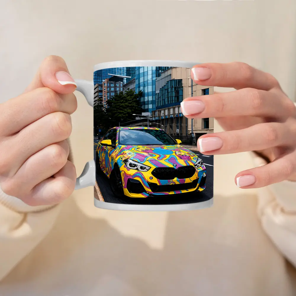 BMW 2 Series Psychedelic Art Wrap City – Mugs