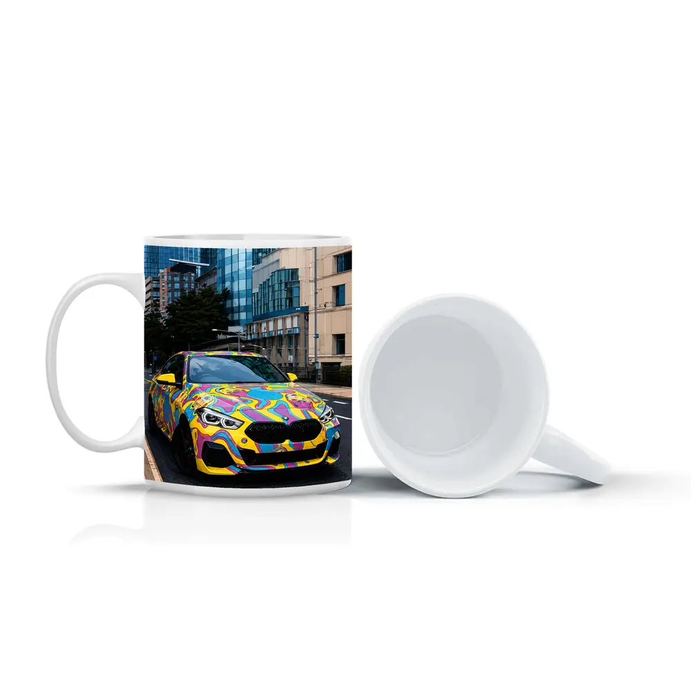BMW 2 Series Psychedelic Art Wrap City – Mugs