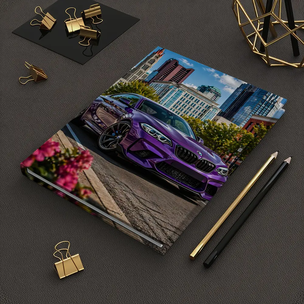 Purple BMW M2 City Street Urban Background – Notebooks